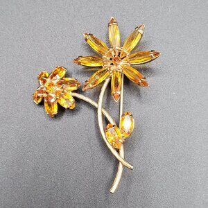 Vintage Gold-toned Flower Brooch